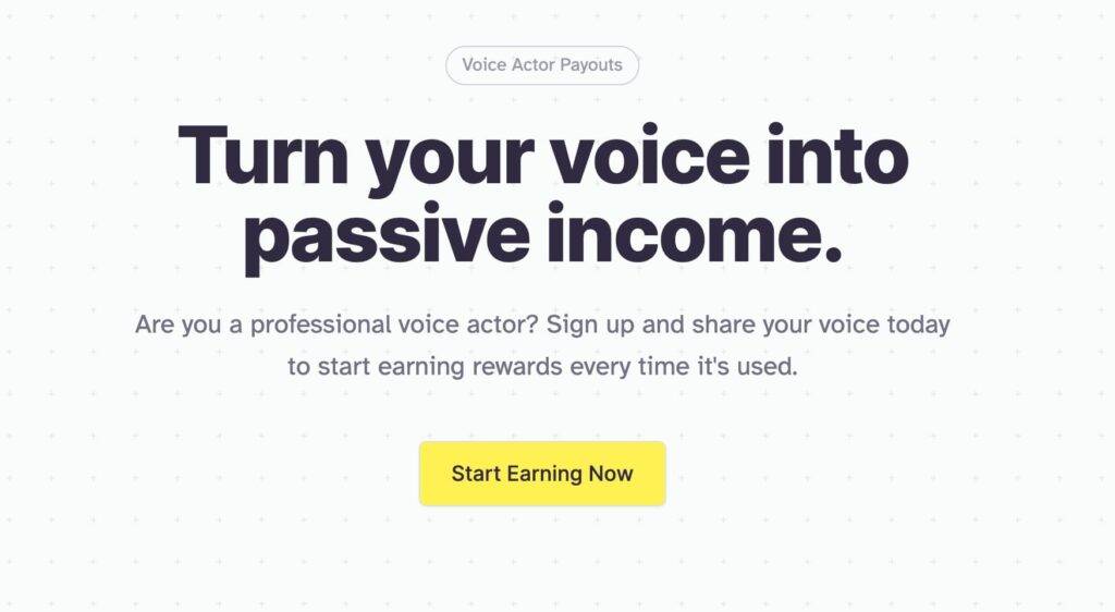elevenLabs Voice Actor payouts 